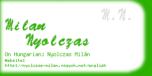 milan nyolczas business card