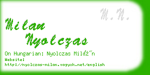 milan nyolczas business card